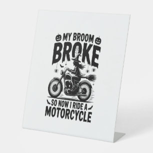 Signe De Table Moto à cheval sorcière Halloween