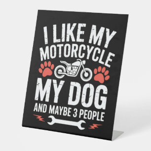 Signe De Table Moto Chien Sarcastique Citation Humour Chien