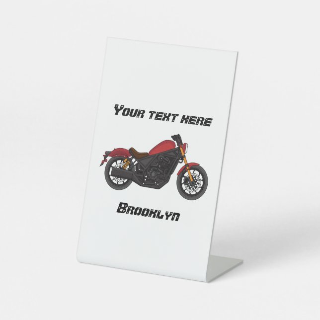 Signe De Table moto de style croiseur cool (Recto)