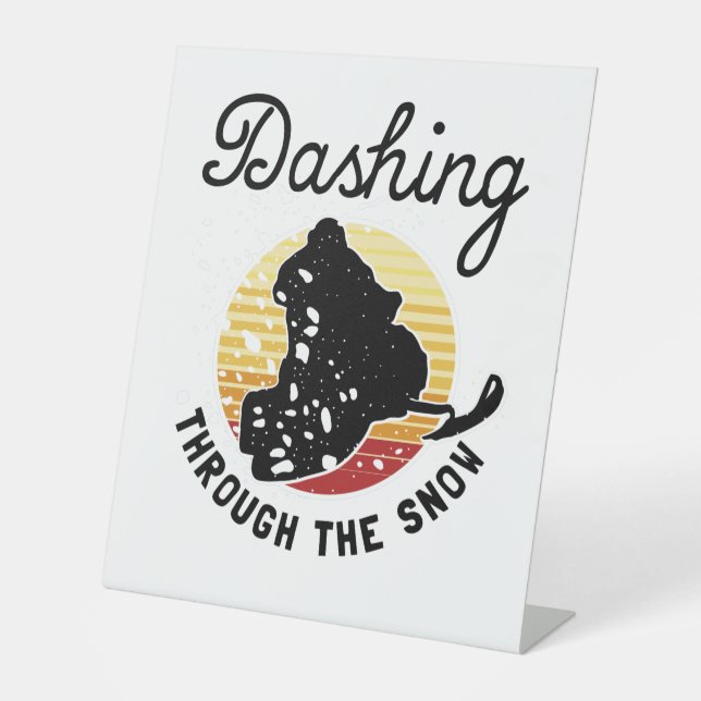Signe De Table Motoneige - Dashing À Travers La Neige (Recto)