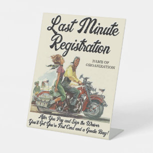 Signe De Table Motorcycle Poker Exécuter Personnalisé L'Enregistr