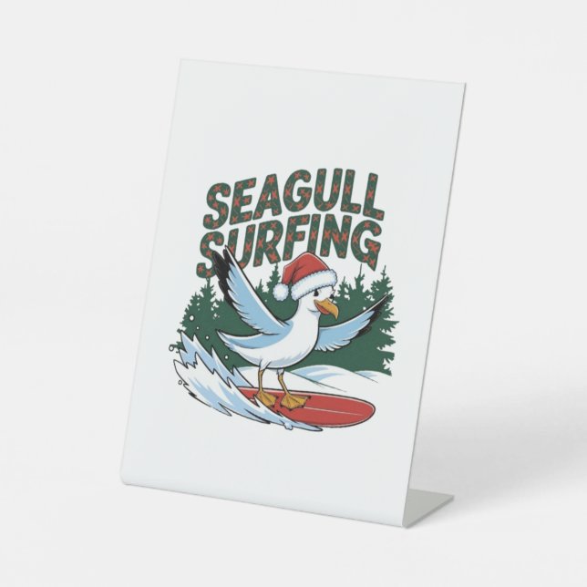 Signe De Table Mouette surfeuse d'hiver, Mouette de Noël (Recto)