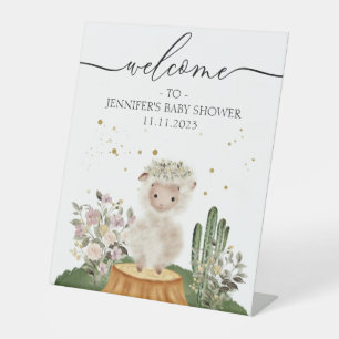 Signe De Table Moutons de la forêt Bienvenue à la baby shower nat