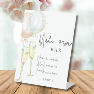 Signe De Table Mumosa Bar rose et bleu Balloon Sexe Signal de rév