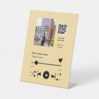 Signe De Table Music player personalized couple love q r code tex