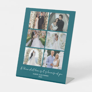 Signe De Table Muted Deep Teal 6 Photo Collage Valentine’s