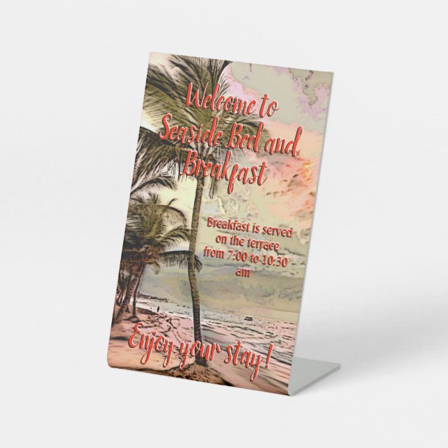 Signe De Table Nautical Beachside Chambres d'hôte Informations d' (Recto)