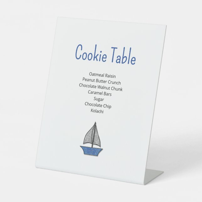 Signe De Table Nautical Sailboat Cookie Table Boy Baby Shower  (Recto)