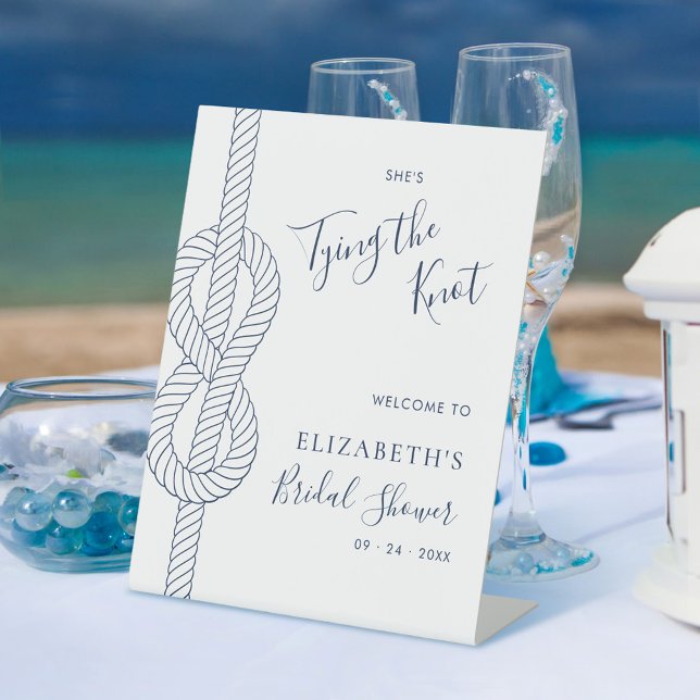 Signe De Table Nautical Tying the Knot Accueil de la Fête de Mari (Créateur téléchargé)