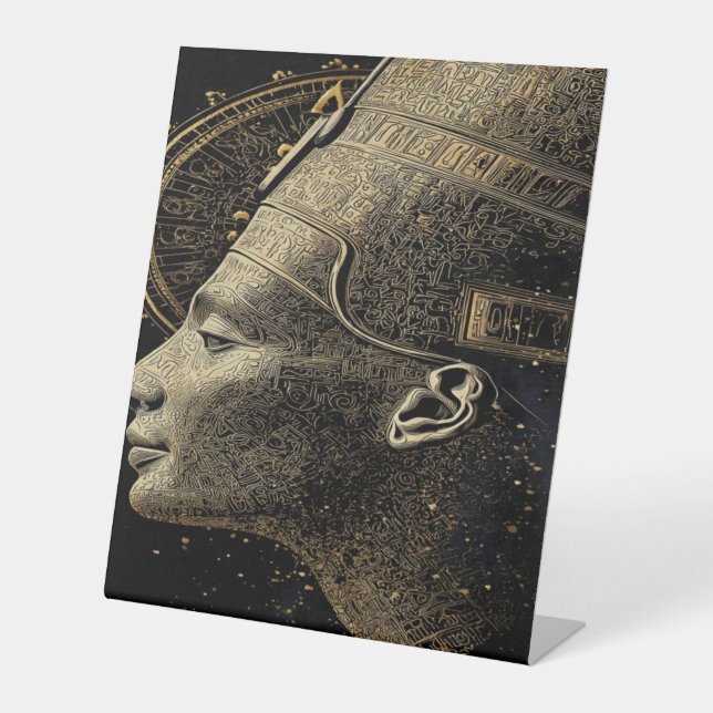 Signe De Table Nefertiti Ligne Silhouette Moderne Art  (Recto)