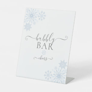 Signe De Table Neige dans Love Bubbly Bar