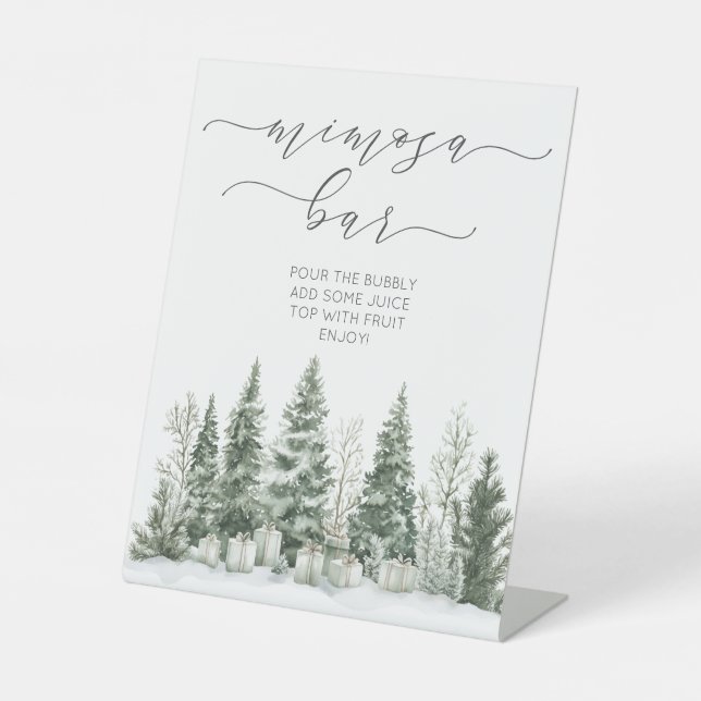 Signe De Table Neige en amour douche nuptiale Mimosa Bar (Recto)