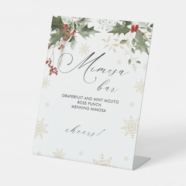 Signe De Table Neige en amour Fête des mariées bar Mimosa (Recto)