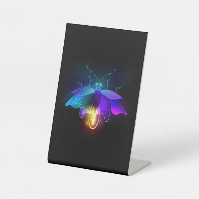 Signe De Table Neon Firefly sur noir (Recto)