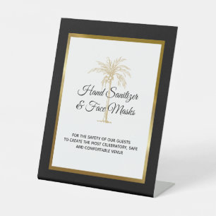 Signe De Table Nettoyage de mariage au palmier noir tropical en o