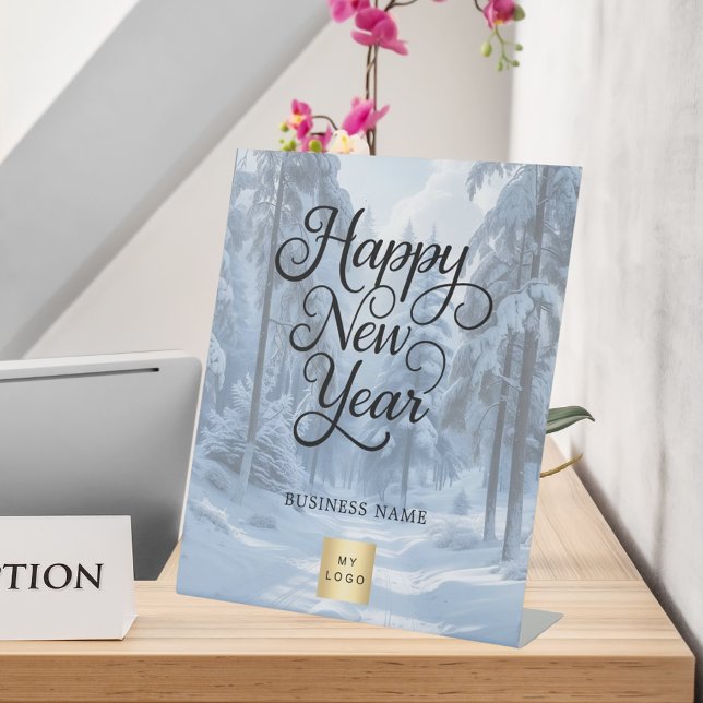 Signe De Table New Year winter wonderland snow business logo (Créateur téléchargé)