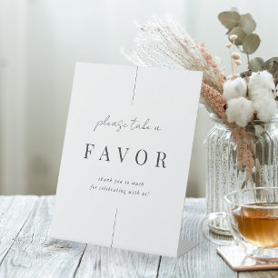 Signe De Table Noces minimales de script moderne Faveur