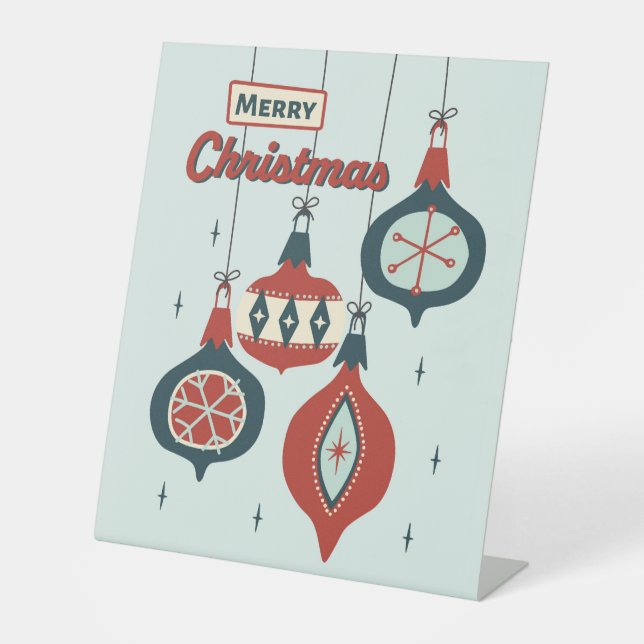 Signe De Table Noël atomique du milieu du siècle (Recto)