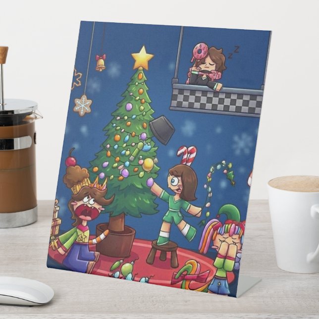 Signe De Table Noël drôle est Annulé Chibi Personnages Stic (In SItu)