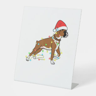 Signe De Table Noël Lumières Boxer Amoureux des chiens Funny Cade