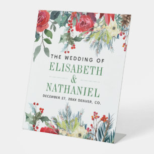 Signe De Table Noël mariage couple noms bienvenue