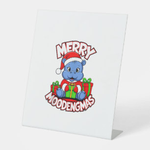 Signe De Table Noël Moo Deng Merry Moodengmas Baby Hippo Chr