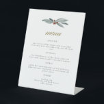 Signe De Table NOEL Winter Berry Christmas Holiday Menu Mariage<br><div class="desc">Cette enseigne de cèdre du menu du dîner présente une végétation hivernale avec des baies bordeaux et une police de caractères de calligraphie dorée. Ce menu est l'ajout parfait à votre mariage d'hiver ou à votre dîner de Noël. Associez n'importe quel article de la collection HOLLY pour un look cohésif....</div>