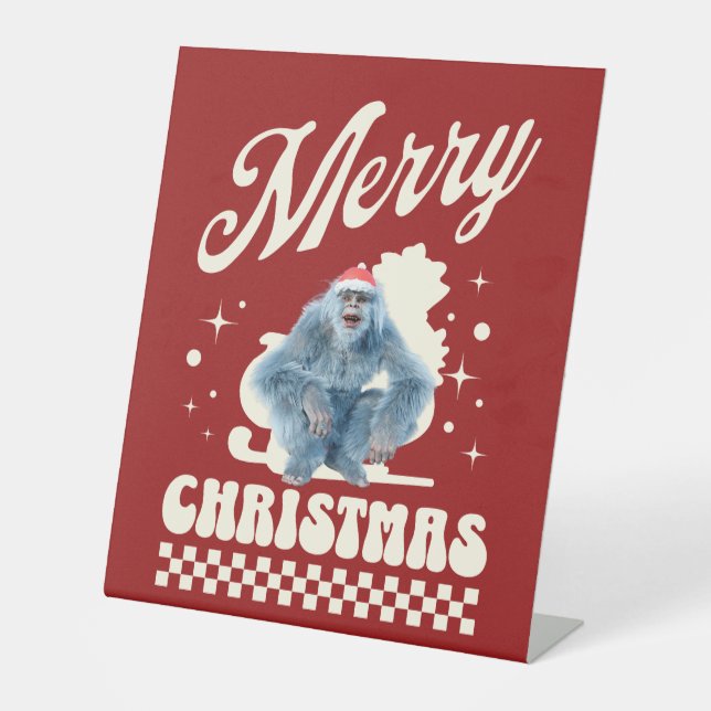 Signe De Table Noël Yéti drôle humour des Fêtes (Recto)
