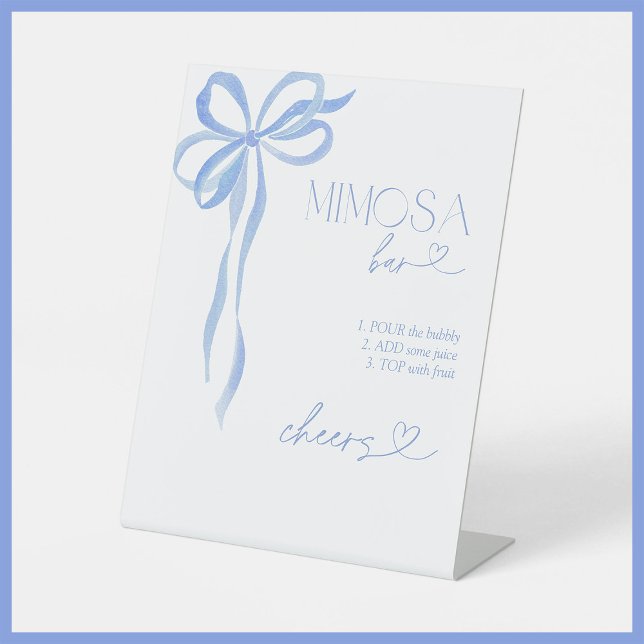 Signe De Table Nœud Bleu Quelque Chose de Bleu Avant Que Je Ne Le (Créateur téléchargé)