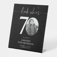 Noir 70e Affiche de bienvenue d'anniversaire | Reg