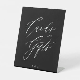 Signe De Table Noir Blanc Formal Calligraphie Cartes de Mariage C