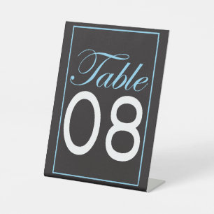Signe De Table Noir et blanc classique avec table d'ajustement bl