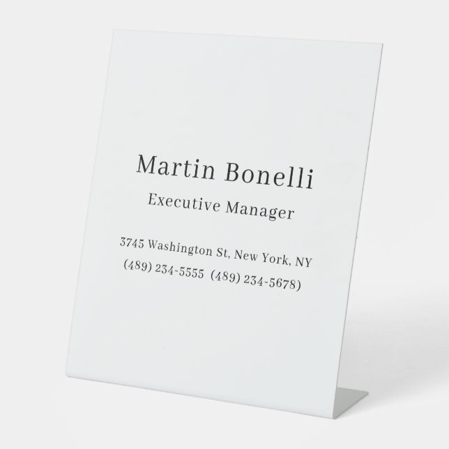 Signe De Table Noir et blanc tendance minimal simple (Recto)