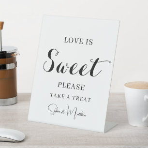 Signe De Table Noir manuscrit Script Mariage Dessert Table Ped