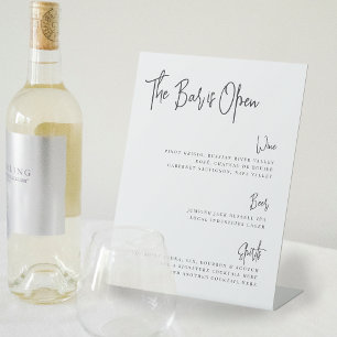 Signe De Table Noir   Menu de barre de script manuscrit moderne