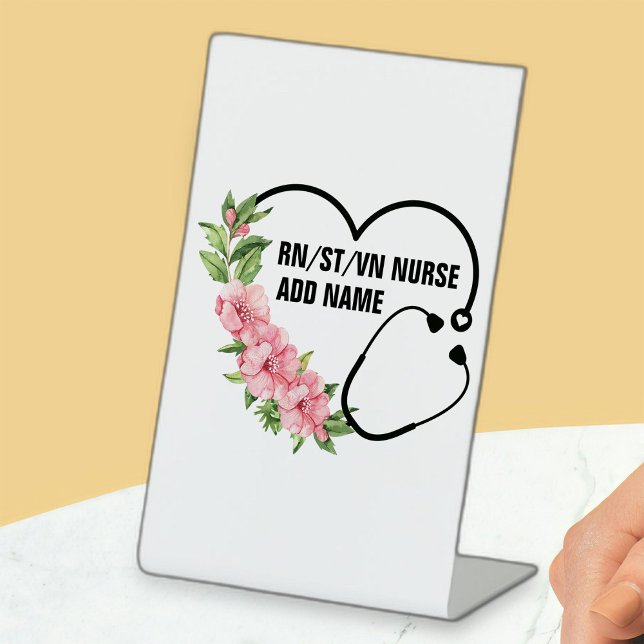 Signe De Table Nom de l'infirmière étudiante-inscrite-ancienne (Créateur téléchargé)