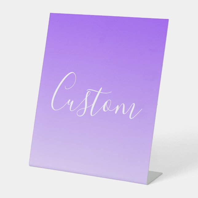Signe De Table Nom de script cursif & ombre violet clair modifiab (Recto)