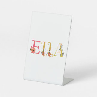 Signe De Table Nom ELLA Art Avec Fleurs Brodées