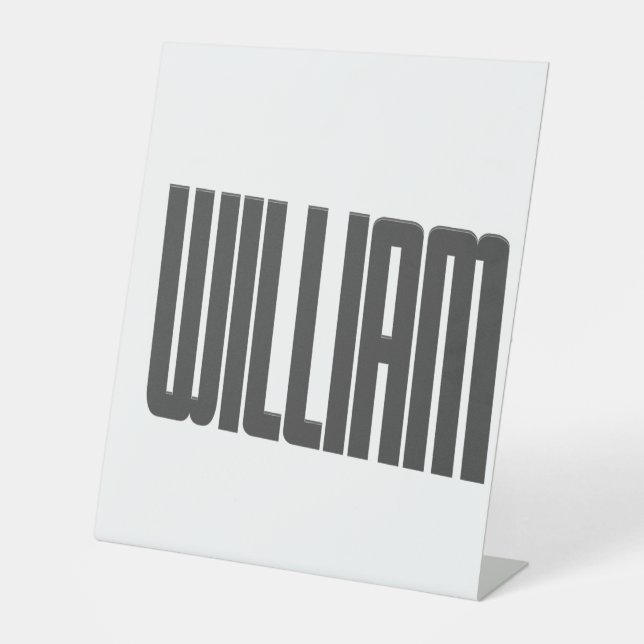 SIGNE DE TABLE NOM TYPOGRAPHIE WILLIAM (Recto)