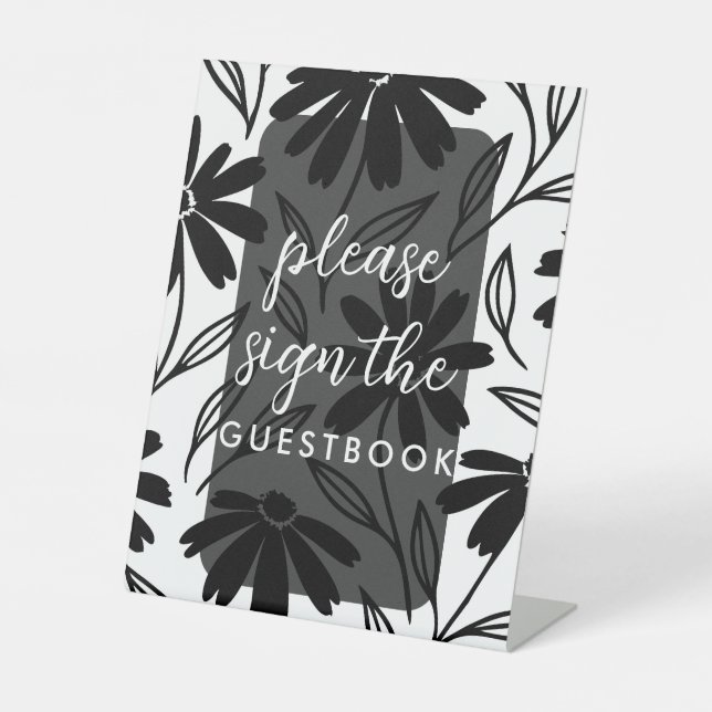 Signe De Table Nombres de table bohème Fleurs de daisy à encre no (Recto)