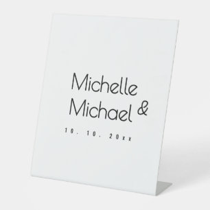 Signe De Table Noms minimalistes professionnels noirs et blancs