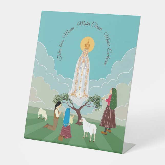 Signe De Table Notre-Dame de Fatima et les trois bergers (Recto)