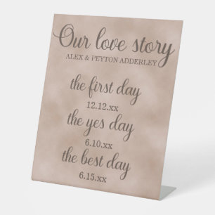 Signe De Table Notre histoire d'amour Chronologie Mariage sur la 