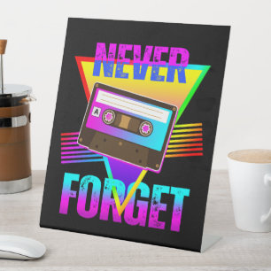 Signe De Table N'oubliez jamais le magnétophone à cassette rétro