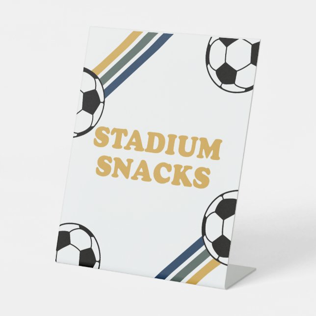 Signe De Table Nourriture de stade d'anniversaire de football Pan (Recto)