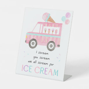 Signe De Table Nous Crions Tous Pour La Glace Cream Party