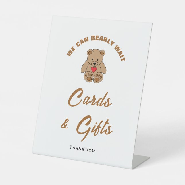 Signe De Table Nous pouvons attendre Baby shower Cartes et Cadeau (Recto)