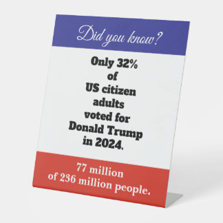Signe De Table Nous sommes la Majorité Sans Rois Anti-Trump Prote