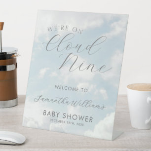 Signe De Table Nous Sommes Sur Le Baby shower Nuage Neuf Nuages B
