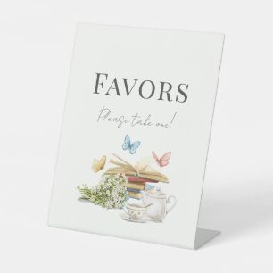 Signe De Table Nouveau Chapitre Baby shower de livre de thé Faveu
